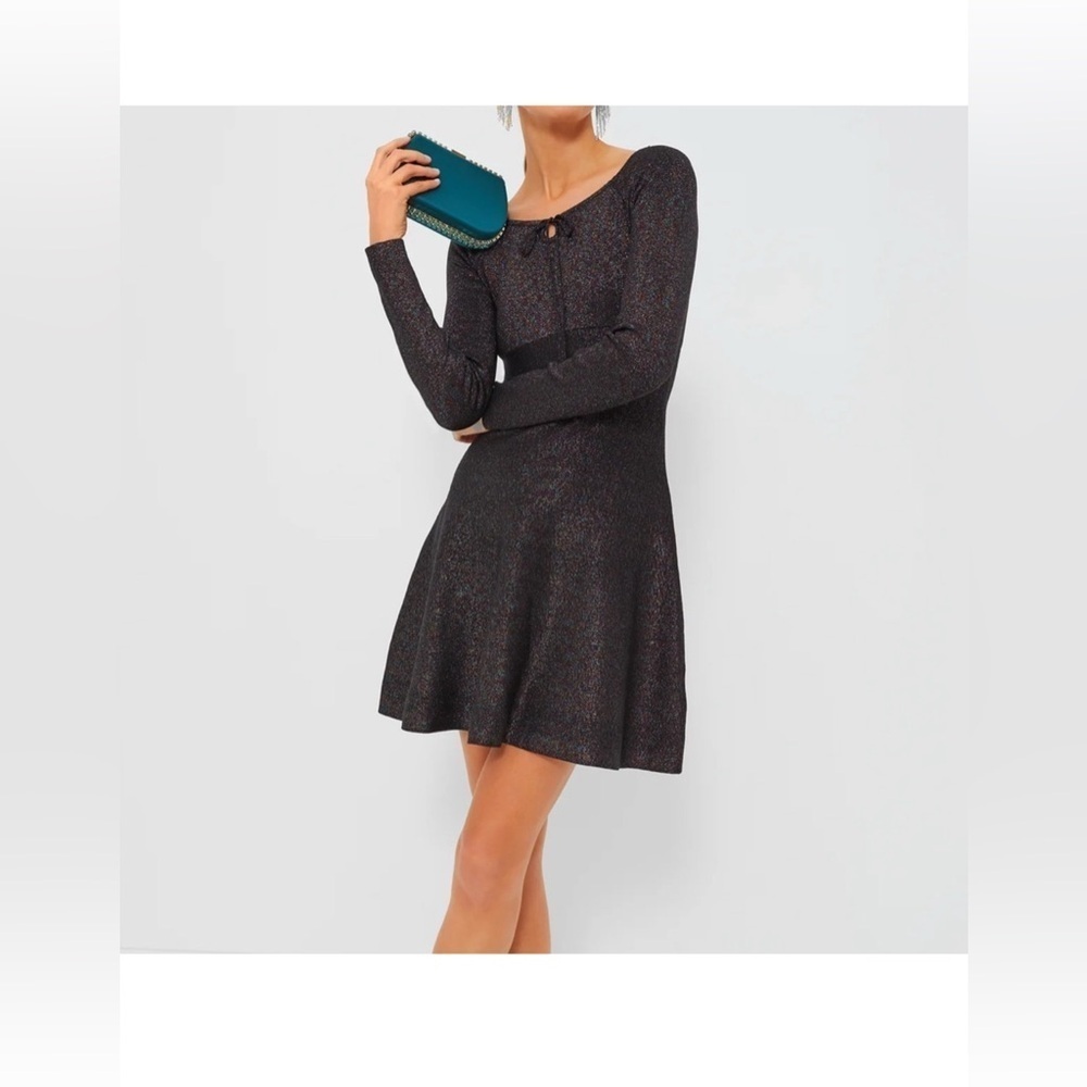 Hyacinth House Selena Dress Black Shimmer Size S NWT Holiday Party Mini - Picture 2 of 5